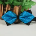 Blau schwarze spitze Brokat Fliege für Herren, stilvolles Accessoire für Hochzeiten. - LJ-JD02