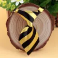Cute black and yellow striped tie for kids and pets, perfect for parties and daily wear. - Black and Yellow Stripe (LD-CW23)