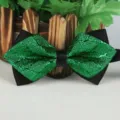 Herren grüne glitzernde Fliege spitzes Eck Brokat Hochzeit Party Halsschmuck Zubehör - LJ-JD06