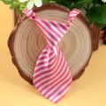 Pink white striped pet tie, cute kids necktie accessory for dogs cats performance events. - Pink and White Stripe (LD-CW28)