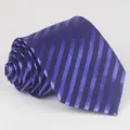 Purple striped men's business tie, 8cm polyester jacquard necktie for formal events. - Purple Stripe (22)
