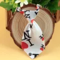Cute kids pet necktie with NY heart print, white polyester fashion accessory for parties. - I Love NY Print (LD-CW32)