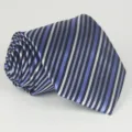 Men's blue striped business necktie, classic diagonal stripe design for formal wear and events. - Multi Stripe (23)