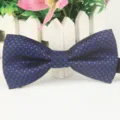 Blau schwarz gemusterte Fliege Herren Hochzeit Business Polyester Seide Krawatte Zubehör - LJ-HH23