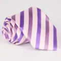 Classic Purple Pink Striped Jacquard Men Necktie Business Wedding Tie Variant - Gray Stripe (25)