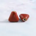 Ceramic triangular glaze beads DIY handmade necklace pendant jewelry accessories parts. - Triangle 16*8.5mm / Flower Glaze Red