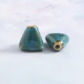 Glazed Ceramic Triangle Beads Vintage DIY Jewelry Making Pendant Craft Accessories Blue - Triangle 16*8.5mm / Flower Glaze Blue