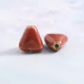 Glazed ceramic triangle beads for DIY jewelry making necklaces and pendants components. - Flower Glaze Pink