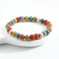 Multicolor Ceramic Bead Bracelet, Ethnic Style Single Circle Beaded Hand Jewelry For Women. - CS001 Colorful Journey (6mm)