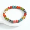 Colorful ceramic beaded bracelet, new Chinese ethnic retro style single circle jewelry. - CS002 Colorful Journey (6mm, Set 2)