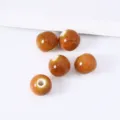 Perles en céramique Jingdezhen 10mm grand trou perles en vrac glacées pour bijoux faits main DIY. - 50 Pièces/Paquet / Orange