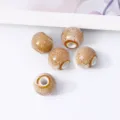 10mm perles en ceramique emaille diy bijoux faits main accessoires materiau en vrac - 50 Pièces/Paquet / Café Blanc