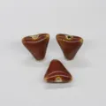 DIY ceramic glazed triangular beads vintage pendant necklace jewelry accessories 16mm 3pcs - Glazed Purplish Red