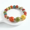 New Chinese ethnic style colorful ceramic beaded bracelet retro literary single-turn jewelry. - CS005 Breeze Memory