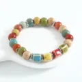 Colorful ceramic bead bracelet Chinese ethnic style handmade beaded jewelry single loop - CS006 Spring Intoxication
