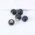 Perles en céramique émaillée bleu foncé, 10mm grand trou matériel de bijouterie DIY. - 50 Pièces/Paquet / Violet foncé