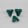 Teal triangle glazed ceramic beads, 16mm DIY handmade jewelry making accessories parts. - High-Temperature Green Spotted