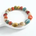Colorful ceramic bead bracelet ethnic style handmade porcelain beaded jewelry variant display - CS008 Cloud Slumber