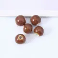 Perles en céramique marron 10mm perles en vrac émail floral pour fabrication de bijoux DIY - 50 Pièces/Paquet / Fuchsia