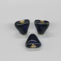 Glazed ceramic triangle beads for DIY handmade vintage necklaces and pendant jewelry accessories - Flower Glaze Deep Purple