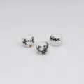 Ceramic loose beads 8mm diameter 3mm hole DIY jewelry making craft supply spacer charms. - Black Bamboo Leaves