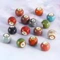 Colorful 12mm ceramic glazed round beads with large holes, perfect for DIY jewelry making. - 12mm (3.0mm Hole) / Reactive Glaze Mixed Colors