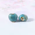 DIY ceramic heart beads colorful glazed spacer beads for handmade bracelet jewelry making - 10 Pieces/Pack / Blue