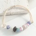 National trend ceramic braided bracelet, multi-color beaded adjustable wrist jewelry variant. - Pink Plum Blossom Bead Style
