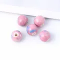 10mm glazed ceramic beads pink DIY bracelet necklace handmade jewelry making materials - 10mm Splashed Glaze, 2.8mm Hole / Pink Splashed with Blue and White