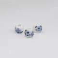 Blue and white ceramic loose beads 8mm DIY jewelry making handmade craft accessories parts - Plum Blossom Black & Blue