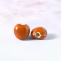 DIY ceramic heart beads loose spacer beads for handmade bracelet jewelry making accessories - 10 Pieces/Pack / Orange