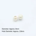 Ceramic round beads loose beads DIY jewelry making accessories 8mm diameter 2.8mm hole size - 8mm / Pearl White