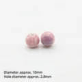Pink ceramic beads 10mm round loose beads DIY jewelry making accessories for handmade bracelets. - 10mm / Pink Splashed with Blue and White