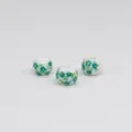 Blue floral ceramic loose beads 8mm with 3mm aperture for DIY jewelry making accessories - Orchid Green