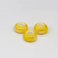 Yellow ceramic large hole beads 15mm diameter 9mm thickness DIY jewelry making spacer - Electroplated 10x15mm / Dark Yellow Gloss