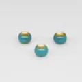 Glazed ceramic round beads for DIY jewelry accessories, 6mm size crafting materials. - 6mm / Flower Glaze Blue