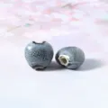 Ceramic peach heart beads DIY jewelry accessories handmade bracelet loose beads wholesale - 10 Pieces/Pack / Off-White