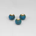 8mm blue glazed ceramic loose beads with 2.5mm hole for DIY handmade jewelry crafting and bracelets. - 8mm / Flower Glaze Blue