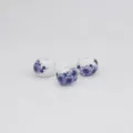 Ceramic floral beads DIY jewelry accessories 8mm hole 3mm blue white porcelain craft supplies - Purple Plum Blossom