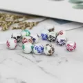 Ceramic floral spacer beads for DIY jewelry making, handmade bracelets and accessories. - 8mm Mixed Decal Colors