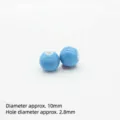 Light blue ceramic round beads 10mm DIY jewelry making loose spacer bead accessories. - 10mm / Sky Blue