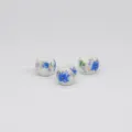 Ceramic floral beads DIY jewelry accessories 8mm blue and white porcelain crafting beads. - Gold Blue