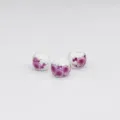 8mm Purple Floral Ceramic Loose Beads DIY Jewelry Craft Accessories Material 3pcs - Rose Red Plum Blossom