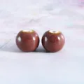Colorful Ceramic Round Beads 12mm Glazed Loose Beads Large Hole DIY Jewelry Parts - 12mm (3.0mm Hole) / Glazed Purplish Red