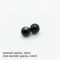 Black ceramic loose beads for jewelry making DIY bracelet accessories 10mm bead diameter. - 10mm / Black