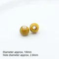 Colorful ceramic round beads DIY loose beads for handmade bracelet jewelry accessories. - 10mm / Flower Glaze Yellow