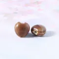 Colorful ceramic heart beads loose bracelet charms DIY jewelry accessories brown glazed - 10 Pieces/Pack / Fuschia