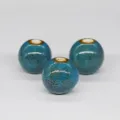 Blaue glasierte Keramik-Rundperlen, 16mm DIY Schmuckherstellung Abstandshalter für Armbänder - 16mm / Blumenglasur Blau