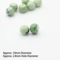 Green ceramic round beads 10mm DIY jewelry making accessories bracelet spacer charm - 10mm / Bean Green Orchid
