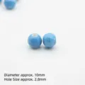 Blue ceramic round loose bead 10mm DIY jewelry accessory for bracelet making crafting - 10mm / Sky Blue Splashed Purple